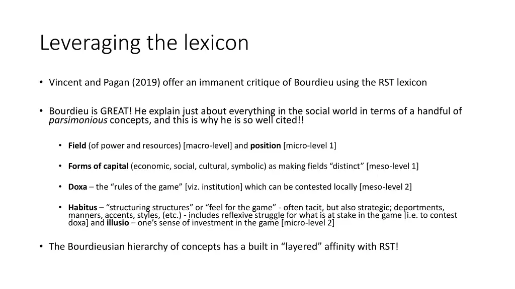 leveraging the lexicon 2