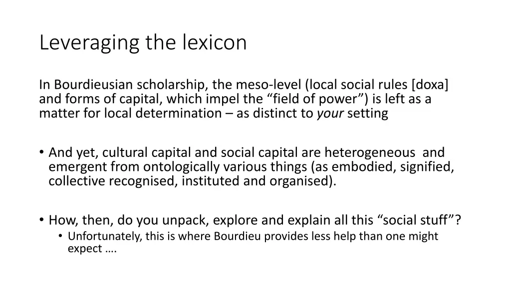 leveraging the lexicon 3