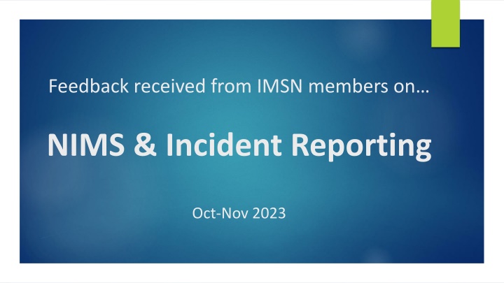 feedback received from imsn members on