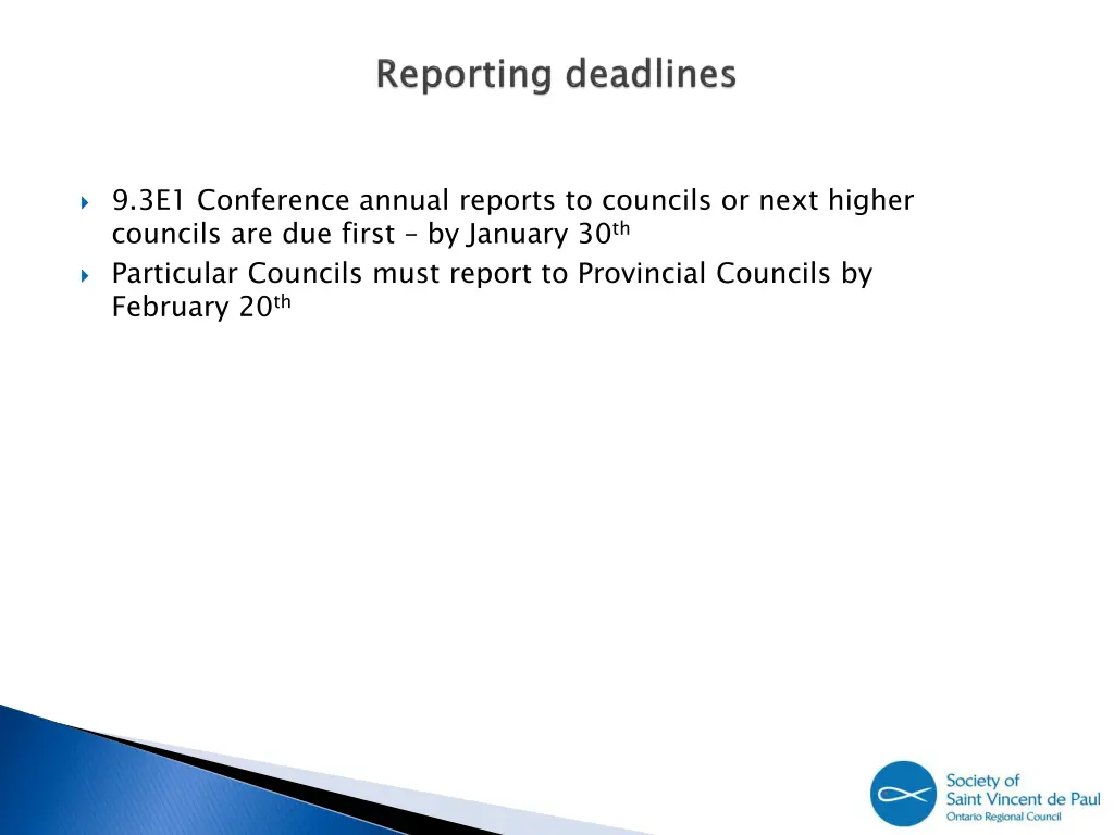 9 3e1 conference annual reports to councils