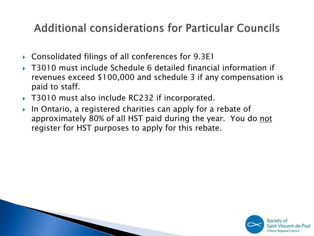 consolidated filings of all conferences