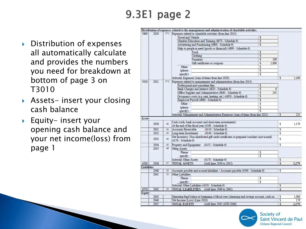 distribution of expenses all automatically