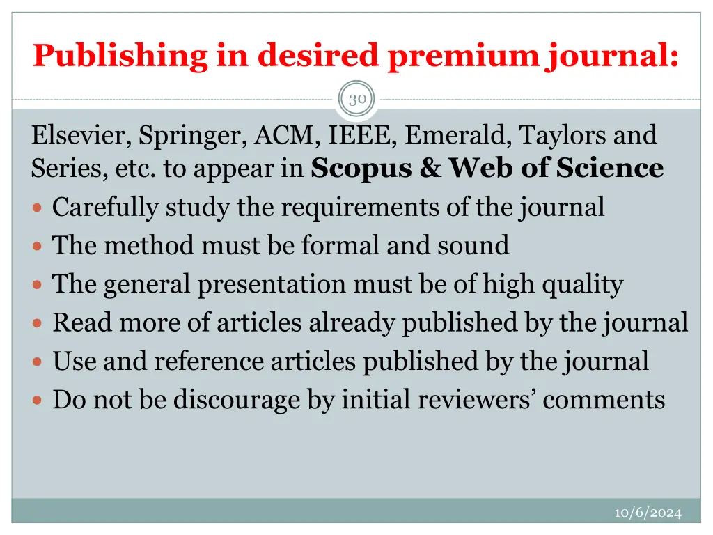 publishing in desired premium journal