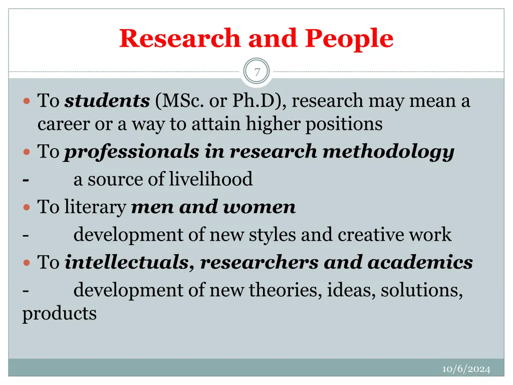 research and people