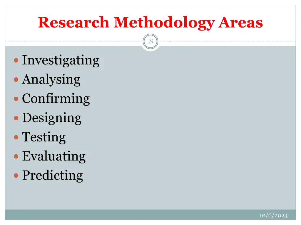 research methodology areas