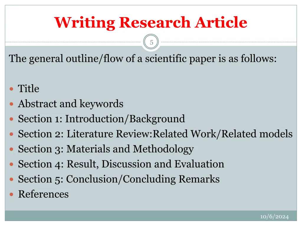 writing research article