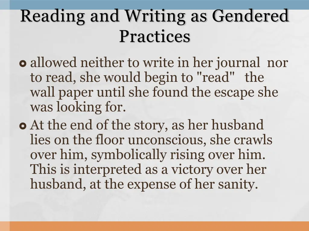 reading and writing as gendered practices