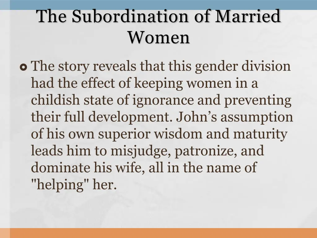 the subordination of married women