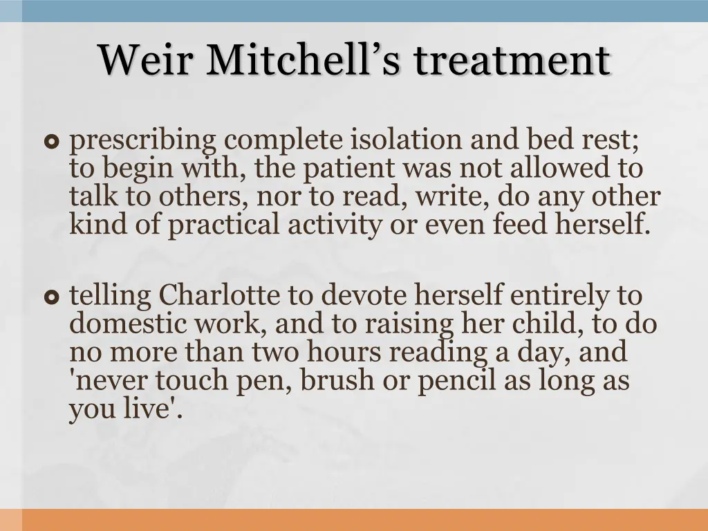 weir mitchell s treatment