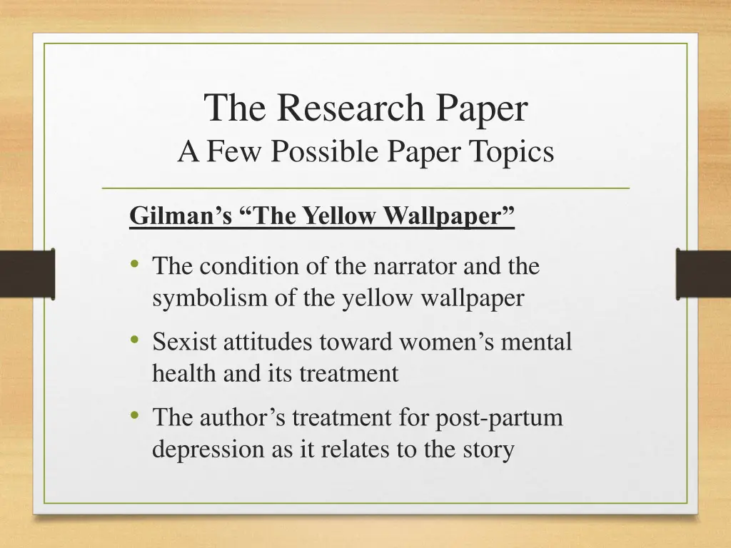 the research paper a few possible paper topics 1