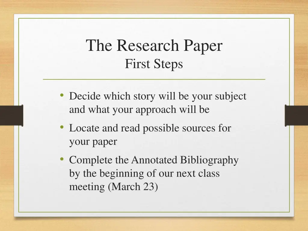 the research paper first steps