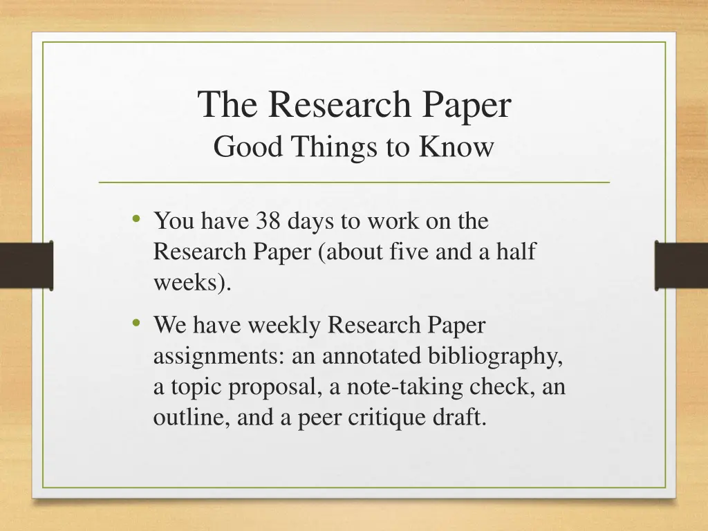 the research paper good things to know 1