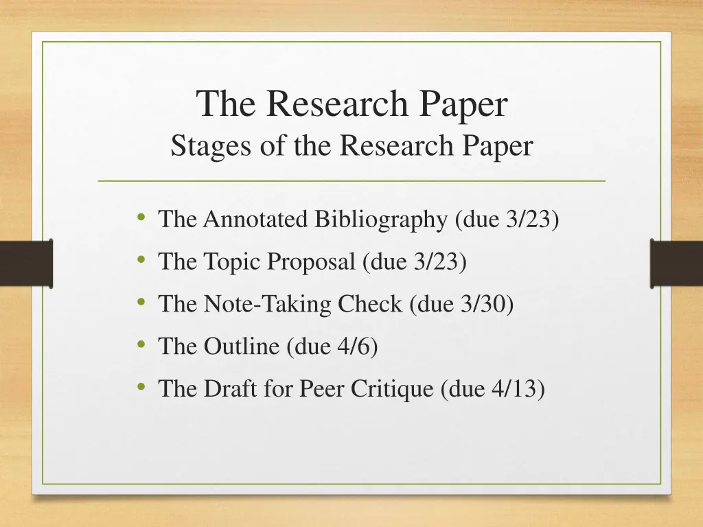 the research paper stages of the research paper 1