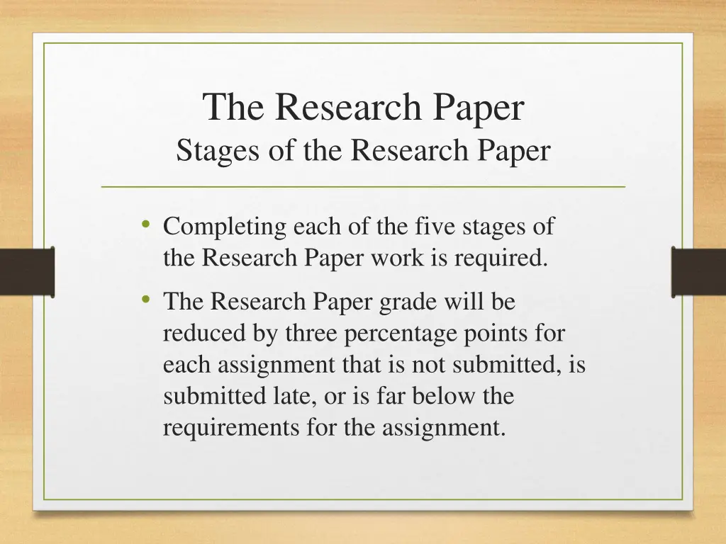 the research paper stages of the research paper