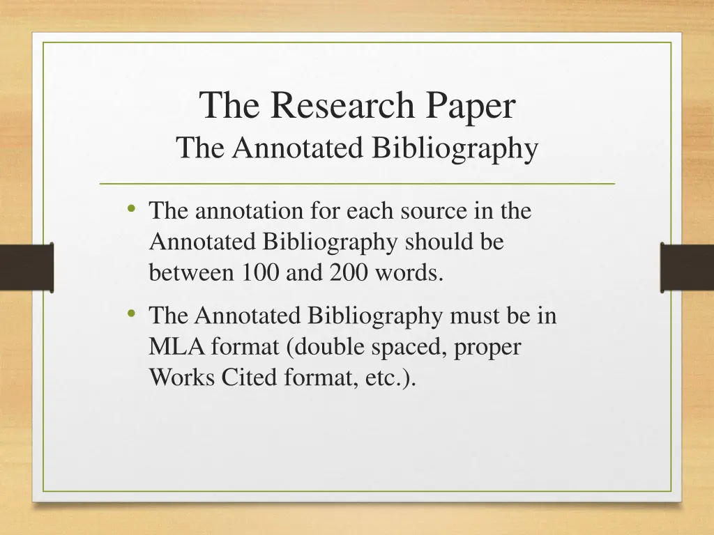 the research paper the annotated bibliography 3