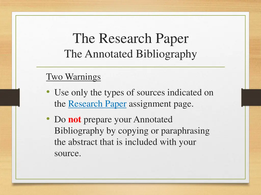 the research paper the annotated bibliography 5