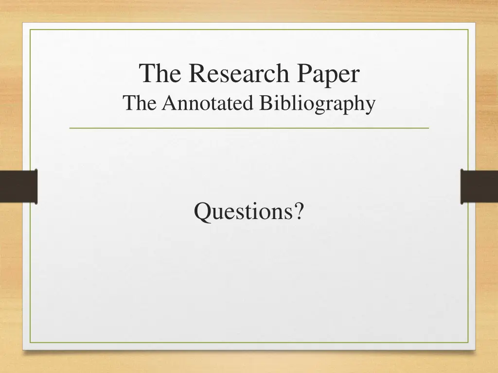 the research paper the annotated bibliography 7