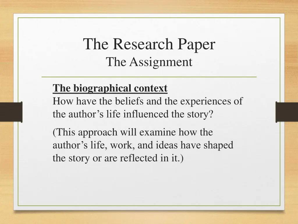 the research paper the assignment 3