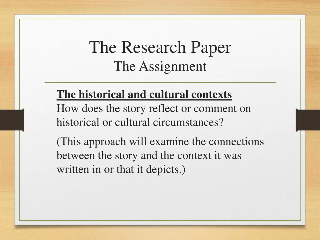 the research paper the assignment 4