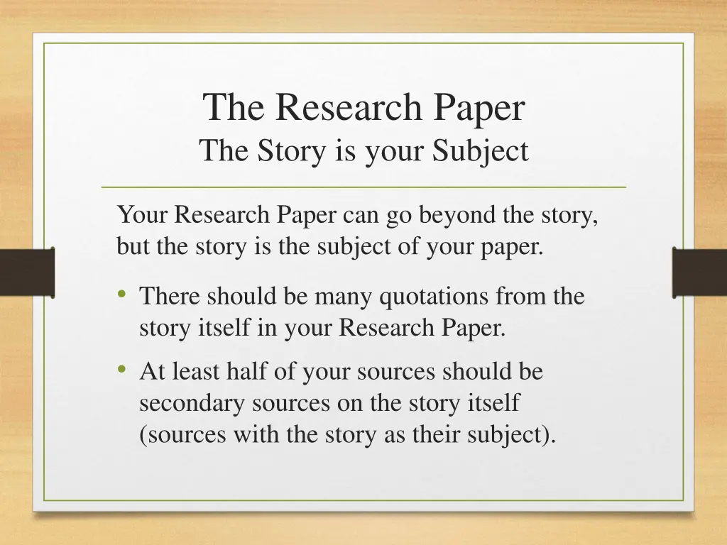 the research paper the story is your subject