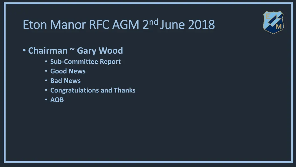 eton manor rfc agm 2 eton manor rfc agm 2 nd