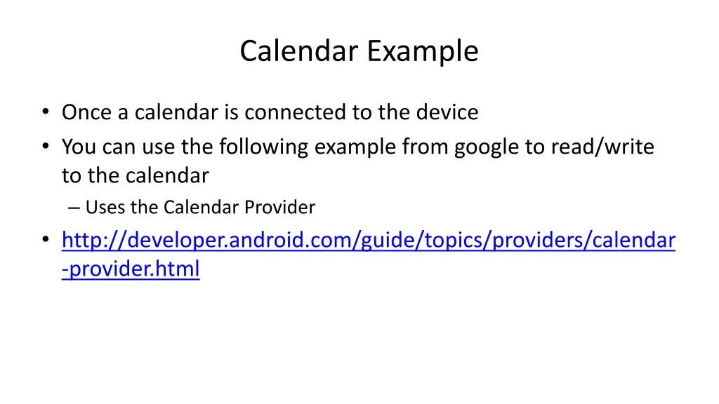 calendar example