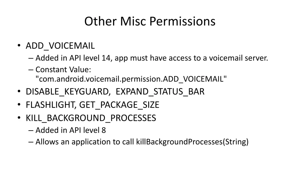 other misc permissions