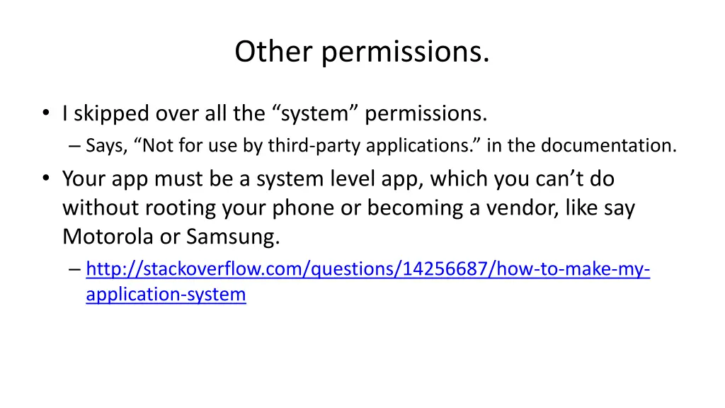 other permissions