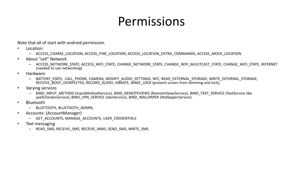 permissions