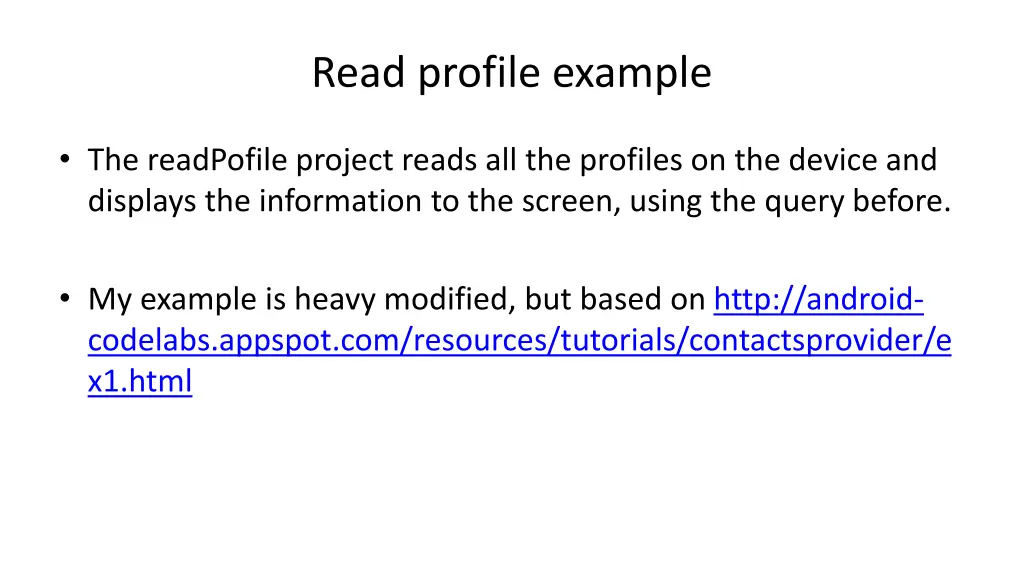 read profile example