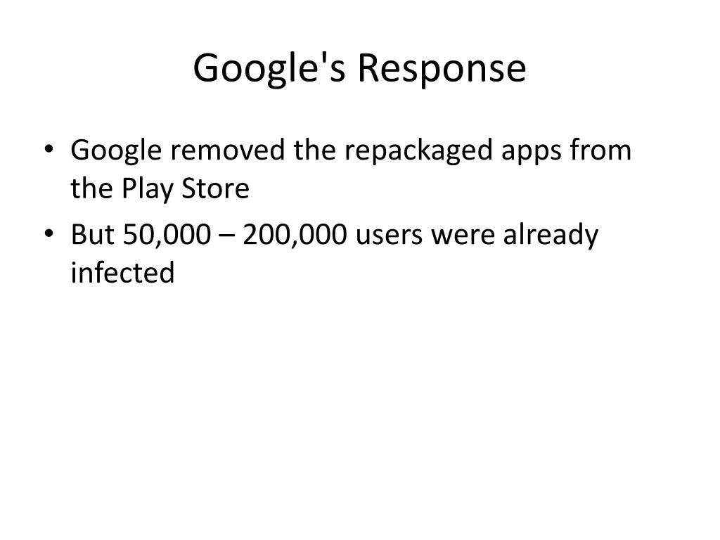 google s response