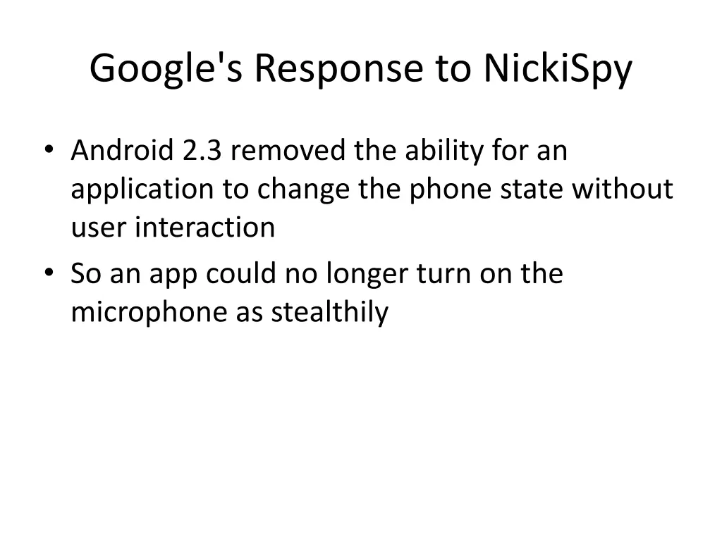 google s response to nickispy