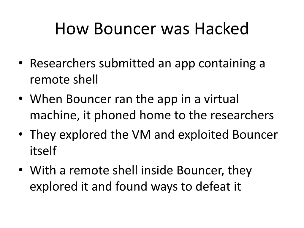 how bouncer was hacked