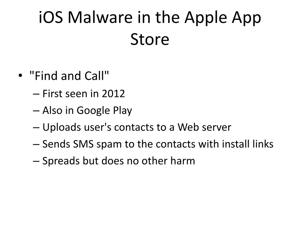 ios malware in the apple app store