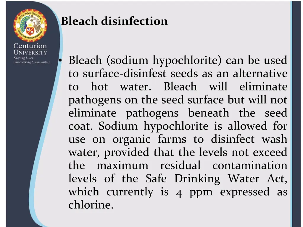 bleach disinfection