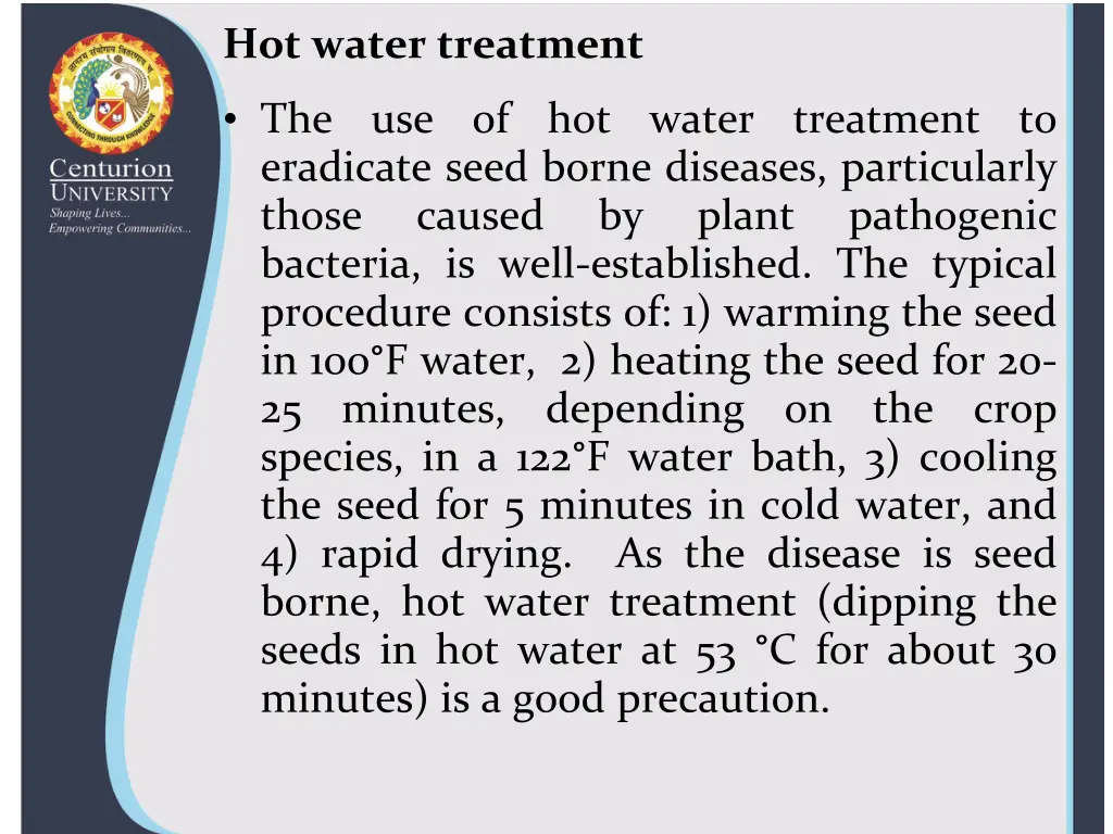 hot water treatment