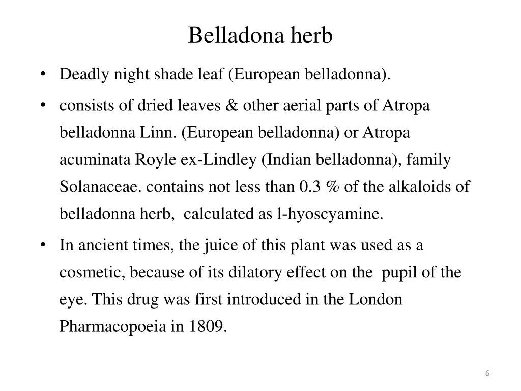 belladona herb