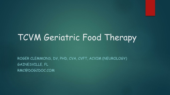 tcvm geriatric food therapy