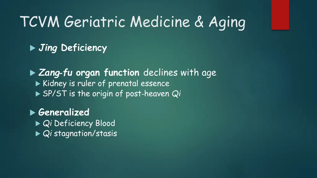 tcvm geriatric medicine aging