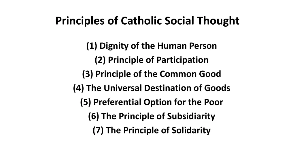 principles of catholic social thought