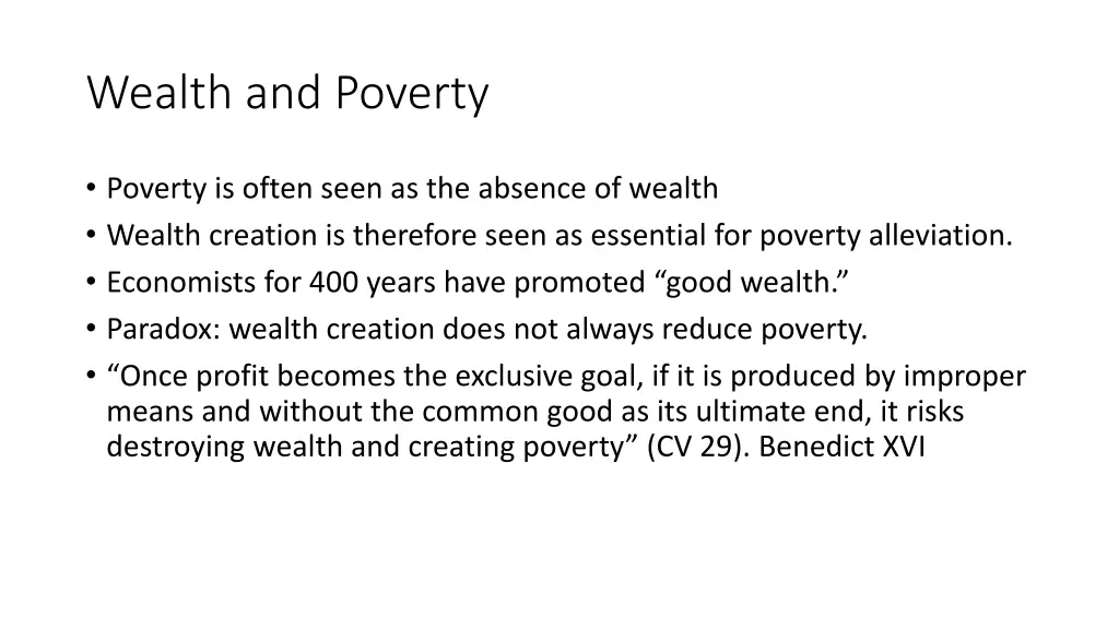 wealth and poverty