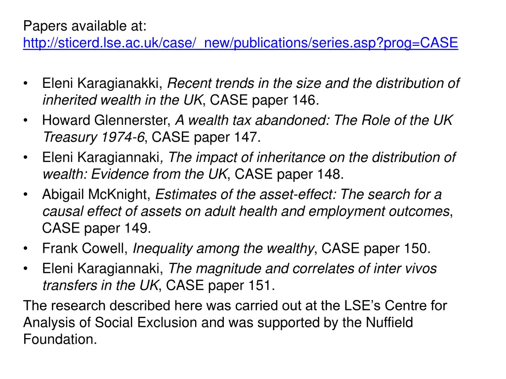 papers available at http sticerd lse ac uk case