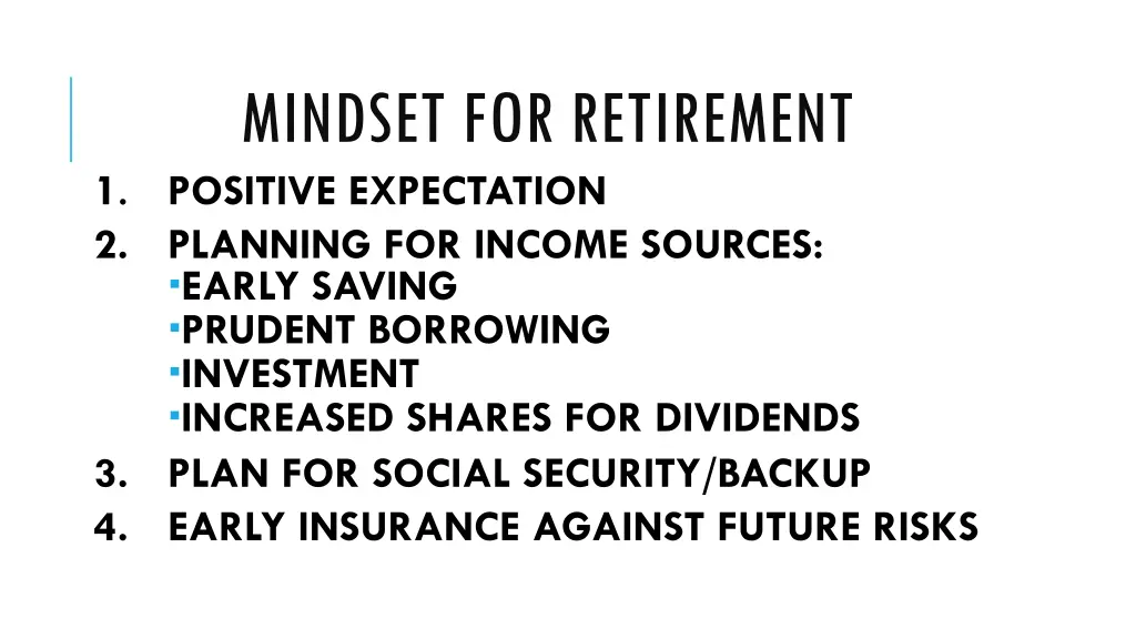 mindset for retirement 1 positive expectation