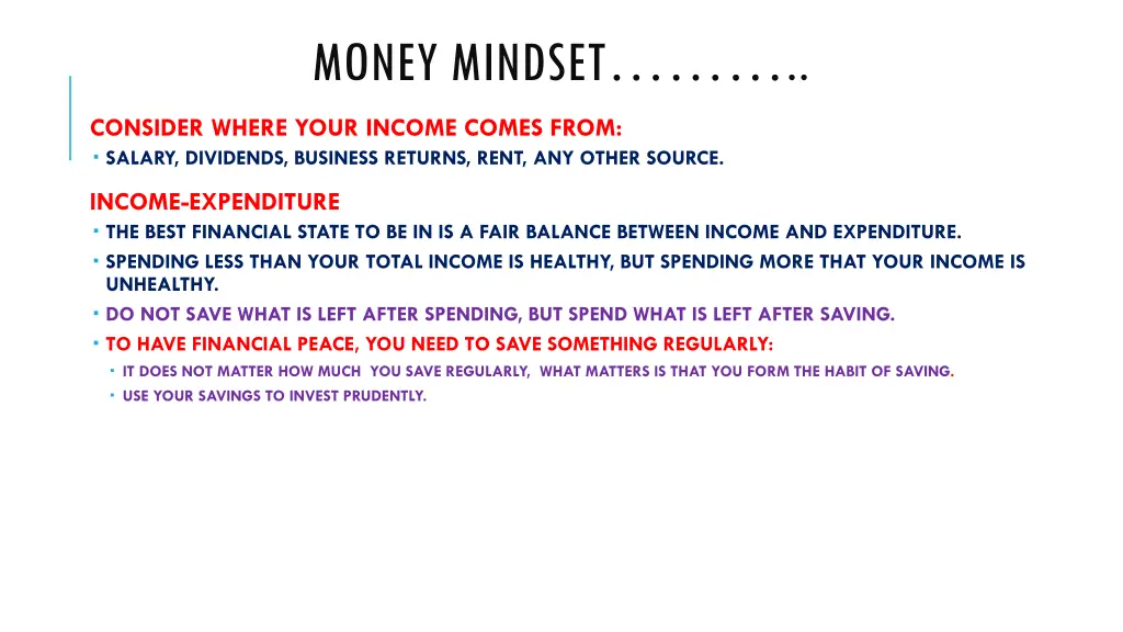 money mindset