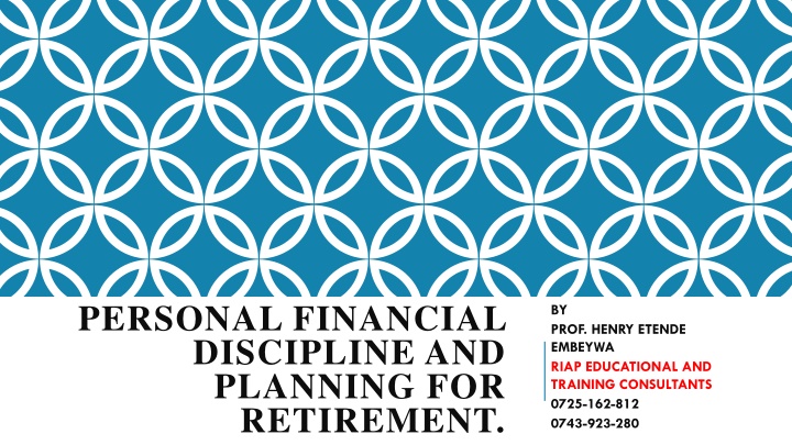 personal financial discipline and planning