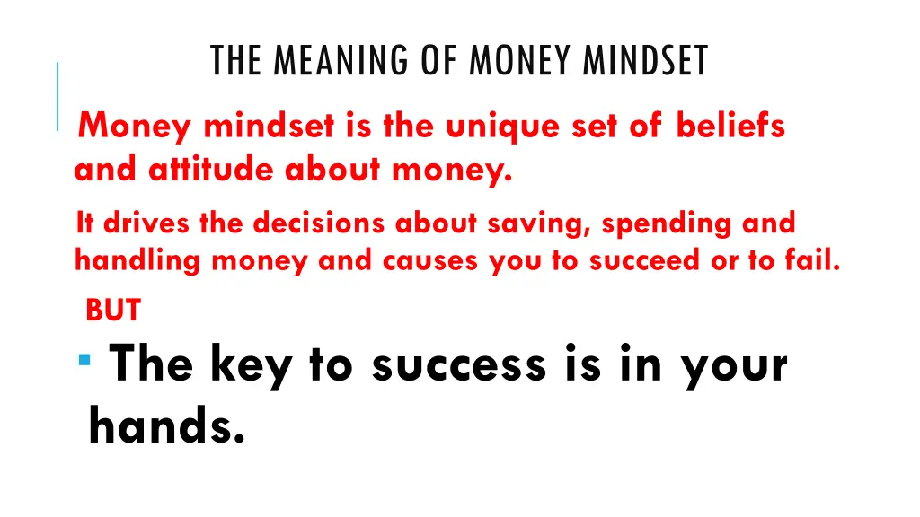 the meaning of money mindset money mindset