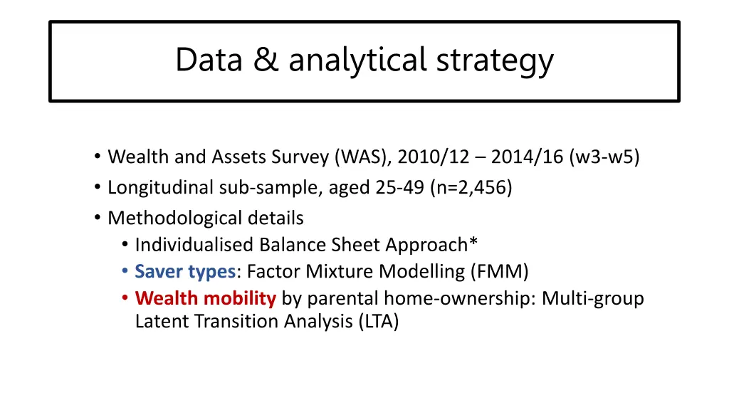 data analytical strategy