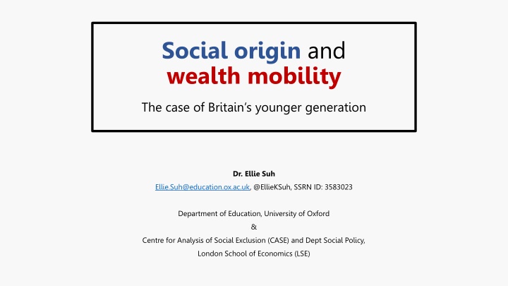 social origin and wealth mobility