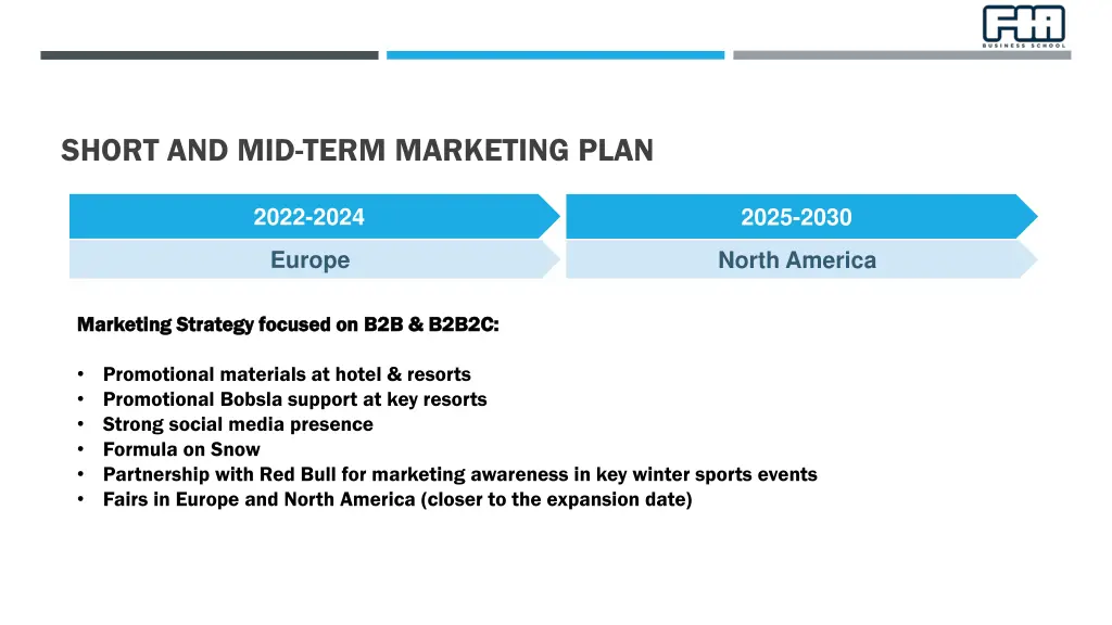 short and mid term marketing plan