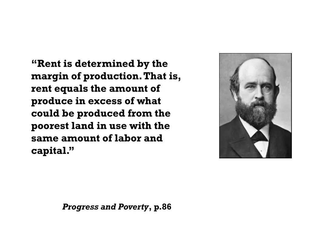 rent is determined by the margin of production